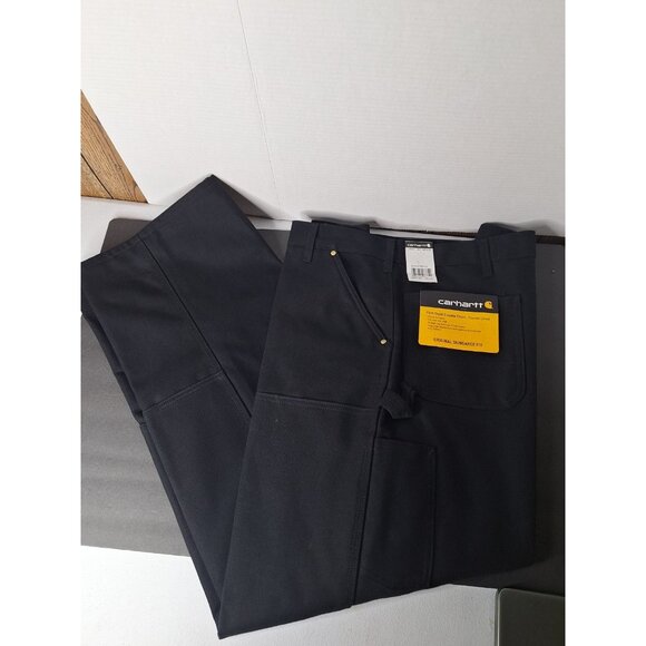 Carhartt Other - Carhartt Pants Mens 46x30 Black Duck Double Front Flannel Lined Dungaree New